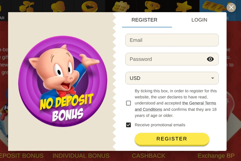 Beep Beep Casino registrace v Česku a vytvoření hráčského účtu